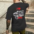 ロシアのレトロなオートバイ愛好家のためのi Love Ural メンズTシャツ バックプリント 彼への贈り物