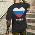ロシア国旗シャツ メンズTシャツ バックプリント 彼への贈り物