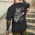 ロック・キャット I ギターを弾く猫 メンズTシャツ バックプリント 彼への贈り物
