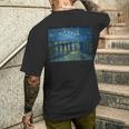 ヴィンセント・ファン・ゴッホによるローヌの星月夜 長袖tシャツ メンズTシャツ バックプリント 彼への贈り物