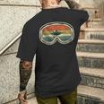 ヴィンテージ F-35 戦闘機 ミリタリー ヘルメット ゴーグル メンズTシャツ バックプリント 彼への贈り物