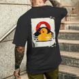 ヴィンテージ ゴム アヒル 富士山 日本のアヒル メンズTシャツ バックプリント 彼への贈り物