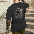 ヴィンテージ スモーキングプードル ファニー 犬 父の日 メンズTシャツ バックプリント 彼への贈り物