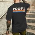 ヴィンテージ レトロ 70年代 80年代スタイル 故郷 パウエル、ワイオミング州 メンズTシャツ バックプリント 彼への贈り物