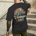 ヴィンテージ1986バースデー40年パームツリー メンズTシャツ バックプリント 彼への贈り物