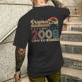 ヴィンテージカー 2008 年5月 18 歳の誕生日 2008 年のクラシックカー メンズTシャツ バックプリント 彼への贈り物