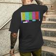 ヴィンテージテレビテストパターンカラーバー グラフィックデザインプレゼント メンズTシャツ バックプリント 彼への贈り物