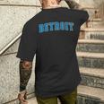 ヴィンテージデトロイトメンズデトロイトレディースレトロブルーtシャツ デトロイト メンズTシャツ バックプリント 彼への贈り物