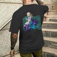 不思議の国のアリス グランジ パープルティール スチームパンク メンズTシャツ バックプリント 彼への贈り物