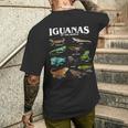 世界のイグアナ教育爬虫類アート メンズTシャツ バックプリント 彼への贈り物