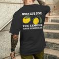 人生がレモンをくれたらレモネードを作ろう メンズTシャツ バックプリント 彼への贈り物