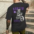 古希祝い バイク好き 猫好き 父 男性 クラシックバイク 70歳 I'm Not Old Just Upgrading メンズTシャツ バックプリント 彼への贈り物