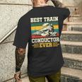 史上最高の電車の車掌 Conductor Railroad メンズTシャツ バックプリント 彼への贈り物