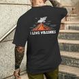 地球 マグマ、溶岩、火山、地学 メンズTシャツ バックプリント 彼への贈り物