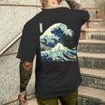 大波 葛飾北斎 名画 おしゃれ 長袖tシャツ メンズTシャツ バックプリント 彼への贈り物