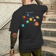 太陽系 太陽と惑星 宇宙 天文学 キッズギフト メンズTシャツ バックプリント 彼への贈り物