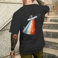 宇宙人誘引ufo 地球外飛行スペース エイリアン メンズTシャツ バックプリント 彼への贈り物
