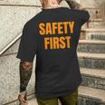 安全第一。 メンズTシャツ バックプリント 彼への贈り物