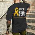 恐怖に希望 小児がん啓発サポート メンズTシャツ バックプリント 彼への贈り物