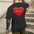 手描きのハートキャロル ファーストネーム ハート I Love Carol メンズTシャツ バックプリント 彼への贈り物