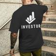 投資家 株式 投資について 投資する 株主 長袖tシャツ メンズTシャツ バックプリント 彼への贈り物