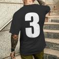 数字 3 数字 無地 白 数字 メンズTシャツ バックプリント 彼への贈り物