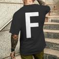 文字f 小文字 アルファベットマッチング ハロウィン Abc メンズTシャツ バックプリント 彼への贈り物