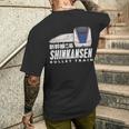 新幹線 新幹線 日本の漢字 鉄道扇子 長袖tシャツ メンズTシャツ バックプリント 彼への贈り物