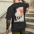 日本 キツネ 妖怪 白狐 幽霊 浮世絵 ヴィンテージ メンズTシャツ バックプリント 彼への贈り物