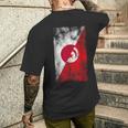 日本チュニジア国旗 日本のチュニジア。 メンズTシャツ バックプリント 彼への贈り物