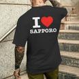 札幌大好き- I Loveapporo メンズTシャツ バックプリント 彼への贈り物