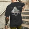 松本城、長野、日本 手描き メンズTシャツ バックプリント 彼への贈り物