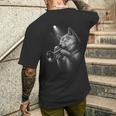 柴犬 トランペット ジャズ 音楽 犬好き メンズTシャツ バックプリント 彼への贈り物