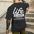 楽しいピアニスト人生は短いですラフマニノフ メンズTシャツ バックプリント 彼への贈り物