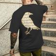 楽譜 カラス レイヴン 鳥 シルエット 音符 アート メンズTシャツ バックプリント 彼への贈り物