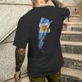 波状 アルゼンチン国旗 アルゼンチン地図 メンズTシャツ バックプリント 彼への贈り物