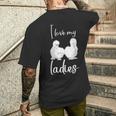 烏骨鶏ファーマー 烏骨鶏ママチキン ファーマー メンズTシャツ バックプリント 彼への贈り物