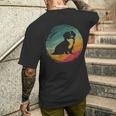 狆犬のレトロなデザイン メンズTシャツ バックプリント 彼への贈り物