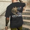 猫と暮らしています Cat Uzuraバージョン メンズTシャツ バックプリント 彼への贈り物