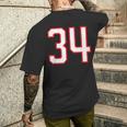 番号 34 スポーツ ホワイト レッド 代表番号 メンズTシャツ バックプリント 彼への贈り物