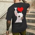 白いチワワ犬が大好き メンズTシャツ バックプリント 彼への贈り物