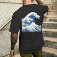 神奈川沖浪日本美術の大波 メンズTシャツ バックプリント 彼への贈り物