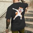 秋田 犬 踊る 面白い メンズTシャツ バックプリント 彼への贈り物