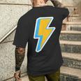 稲妻シャツ メンズ カラフル 稲妻 ボルト メンズTシャツ バックプリント 彼への贈り物