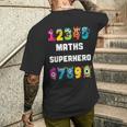 算数スーパーヒーロー、面白いモンスターナンバー、算数 メンズTシャツ バックプリント 彼への贈り物