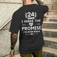 結婚24周年 結婚24周年 記念日 面白い 旦那 妻 メンズTシャツ バックプリント 彼への贈り物