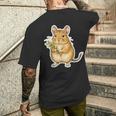 緑の枝を持つデグー メンズTシャツ バックプリント 彼への贈り物