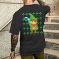 聖パトリックデー 乾杯 ピクセルアート シャムロック ドット絵 レトロゲーム メンズTシャツ バックプリント 彼への贈り物