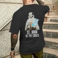 聖ヨハネ十字架カトリック メンズTシャツ バックプリント 彼への贈り物