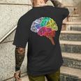 脳のパーツ 脳の解剖 脳科学 脳の地図 メンズTシャツ バックプリント 彼への贈り物